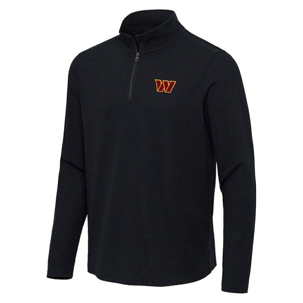 Washington Commanders Antigua Sync Tri-Blend Quarter-Zip Pullover - Heather Black - NFL