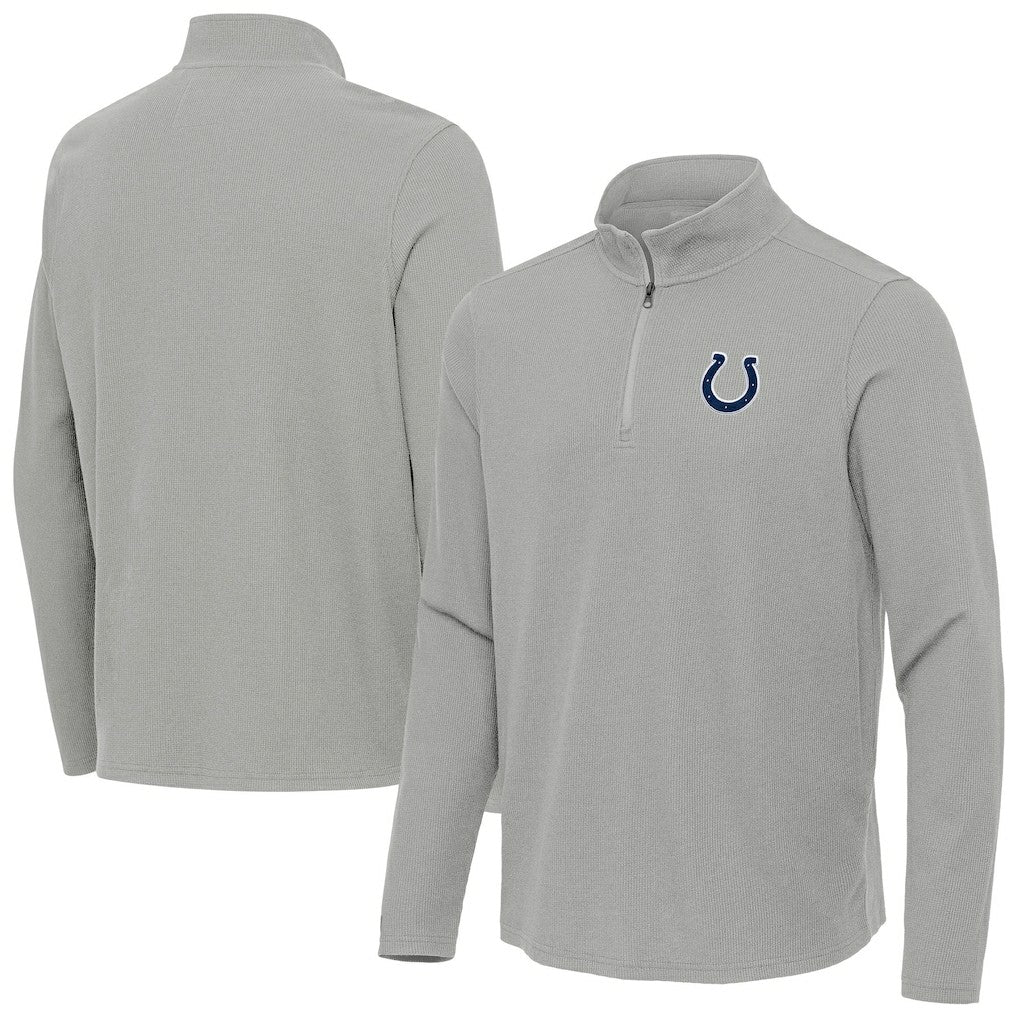 Indianapolis Colts Antigua Sync Tri-Blend Quarter-Zip Pullover - Heather Gray - NFL