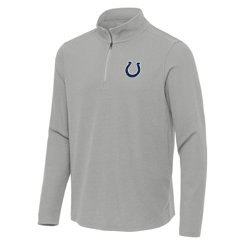Indianapolis Colts Antigua Sync Tri-Blend Quarter-Zip Pullover - Heather Gray - NFL