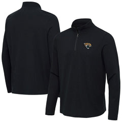 Jacksonville Jaguars Antigua Sync Tri-Blend Quarter-Zip Pullover - Heather Black - NFL