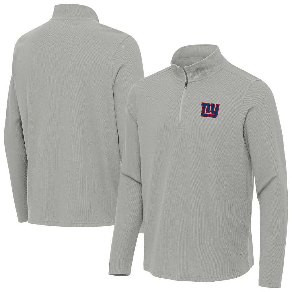 New York Giants Antigua Sync Tri-Blend Quarter-Zip Pullover - Heather Gray - NFL