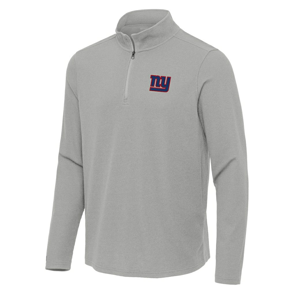 New York Giants Antigua Sync Tri-Blend Quarter-Zip Pullover - Heather Gray - NFL