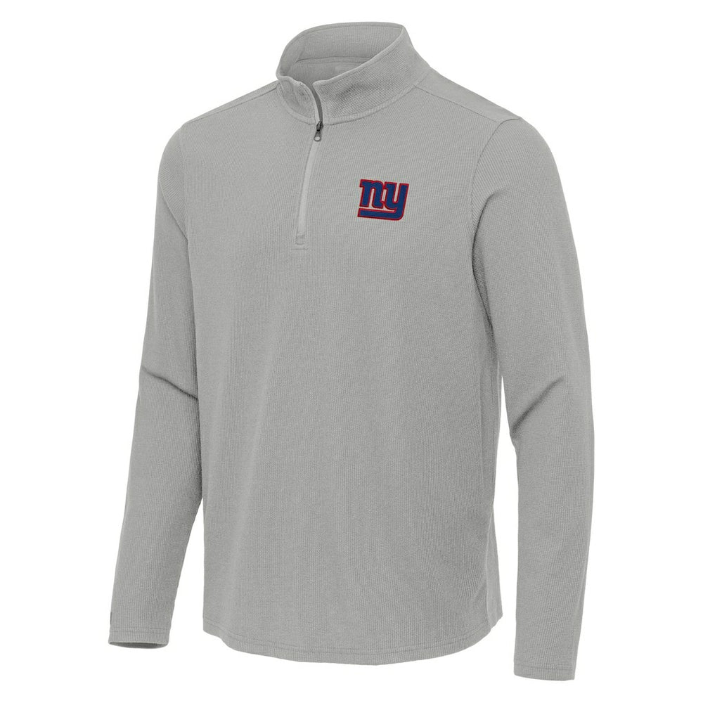 New York Giants Antigua Sync Tri-Blend Quarter-Zip Pullover - Heather Gray - NFL