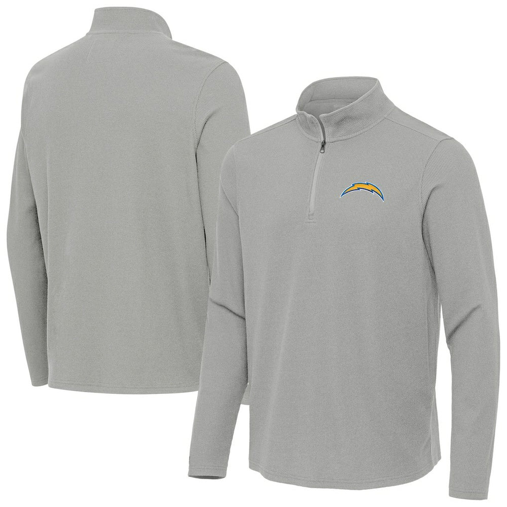 Los Angeles Chargers Antigua Sync Tri-Blend Quarter-Zip Pullover - Heather Gray - NFL