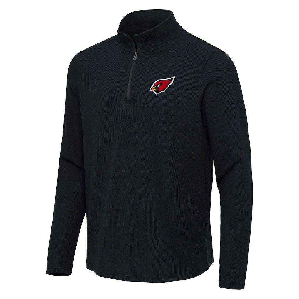 Arizona Cardinals Antigua Sync Tri-Blend Quarter-Zip Pullover - Heather Black - NFL