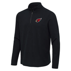 Arizona Cardinals Antigua Sync Tri-Blend Quarter-Zip Pullover - Heather Black - NFL