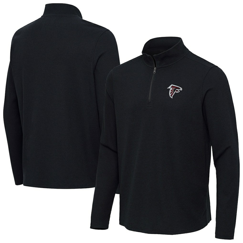 Atlanta Falcons Antigua Sync Tri-Blend Quarter-Zip Pullover - Heather Black - NFL