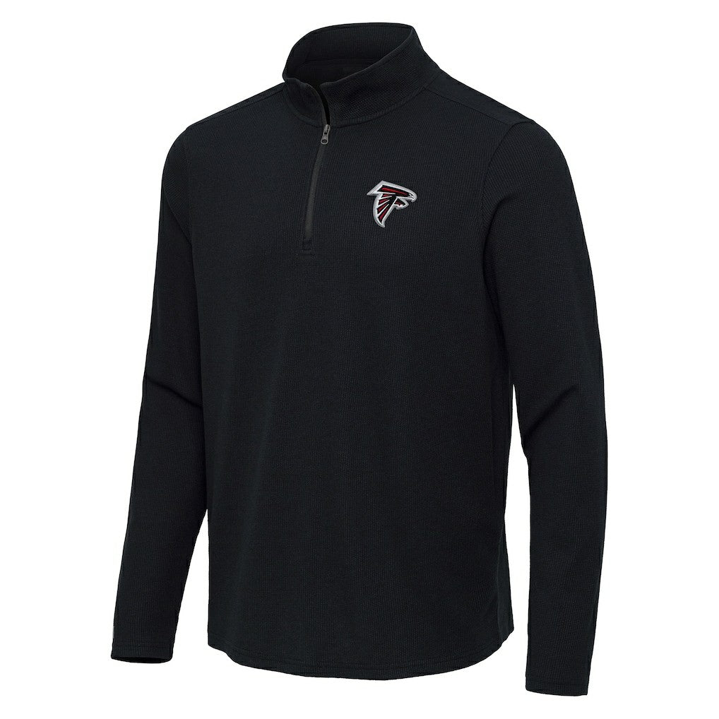 Atlanta Falcons Antigua Sync Tri-Blend Quarter-Zip Pullover - Heather Black - NFL