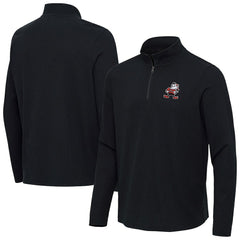 Cleveland Browns Antigua Throwback Sync Tri-Blend Quarter-Zip Pullover - Heather Black - NFL