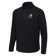 Cleveland Browns Antigua Throwback Sync Tri-Blend Quarter-Zip Pullover - Heather Black - NFL
