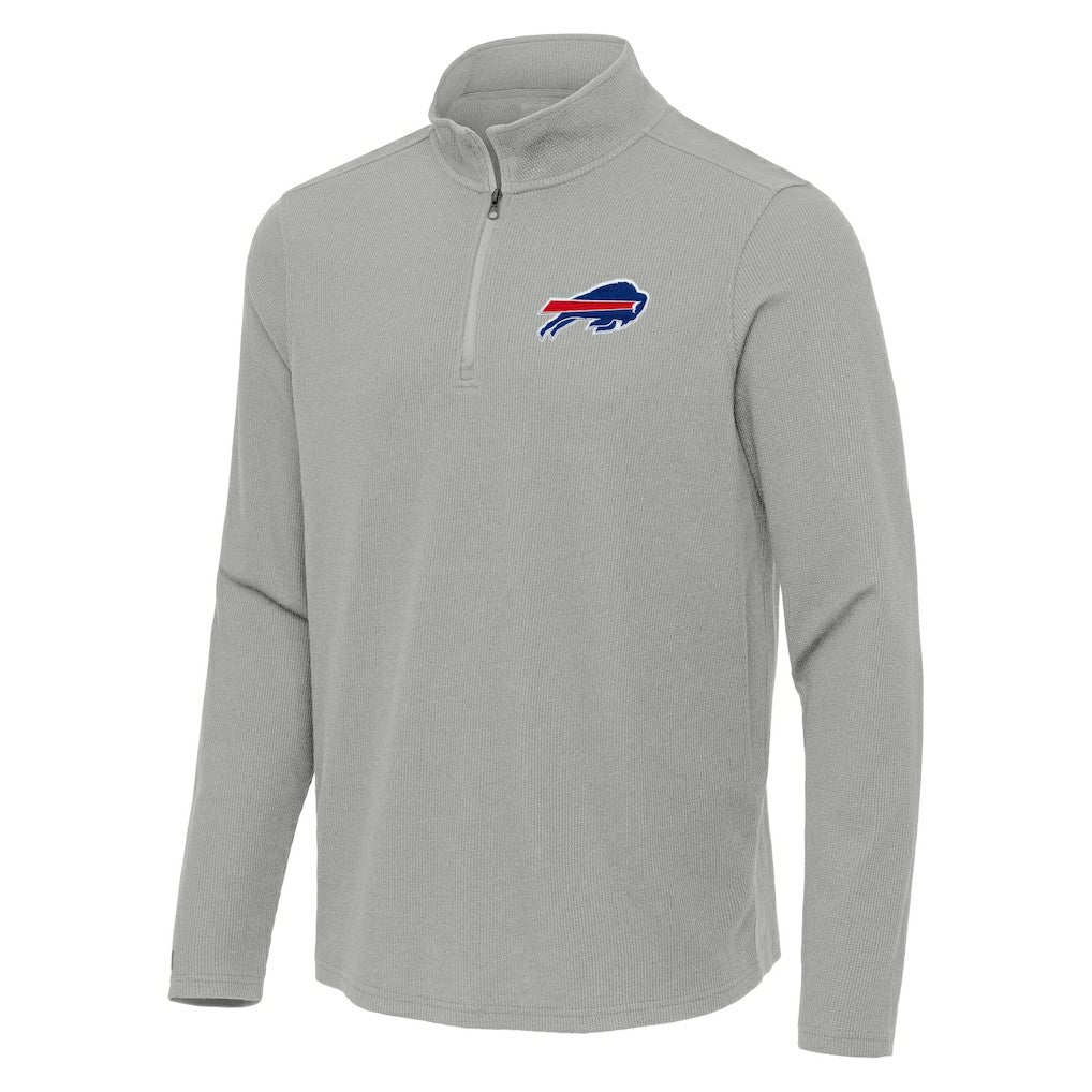 Buffalo Bills Antigua Sync Tri-Blend Quarter-Zip Pullover - Heather Gray - NFL