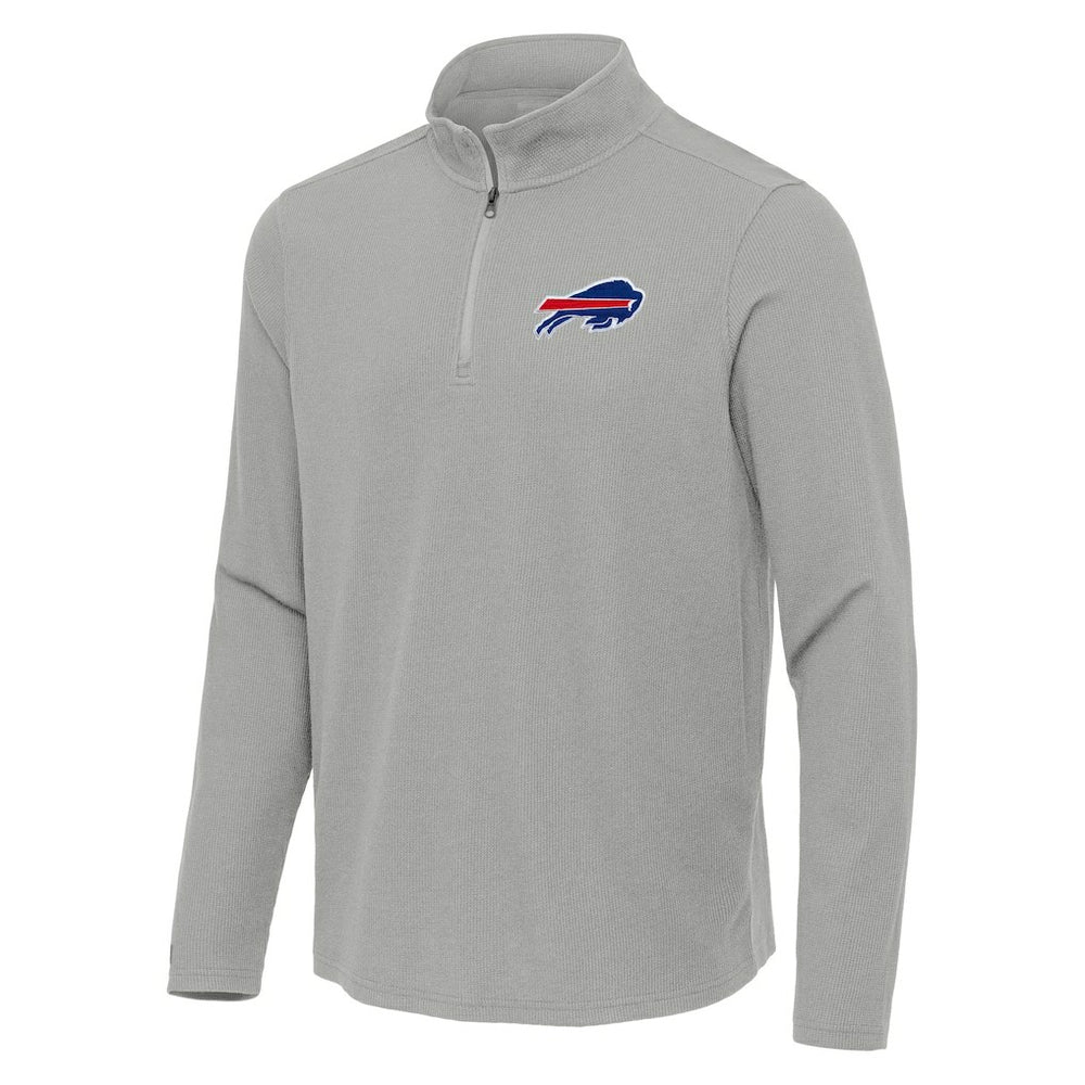 Buffalo Bills Antigua Sync Tri-Blend Quarter-Zip Pullover - Heather Gray - NFL