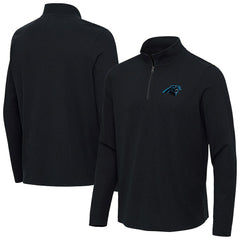Carolina Panthers Antigua Sync Tri-Blend Quarter-Zip Pullover - Heather Black - NFL