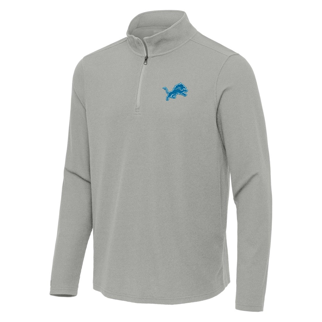 Detroit Lions Antigua Sync Tri-Blend Quarter-Zip Pullover - Heather Gray - NFL