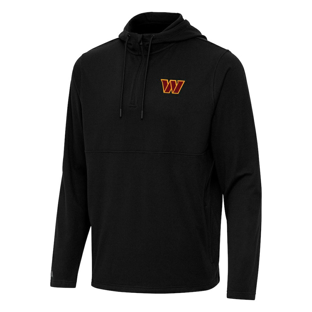 Washington Commanders Antigua Connected Quarter-Zip Pullover Hoodie - Black - NFL