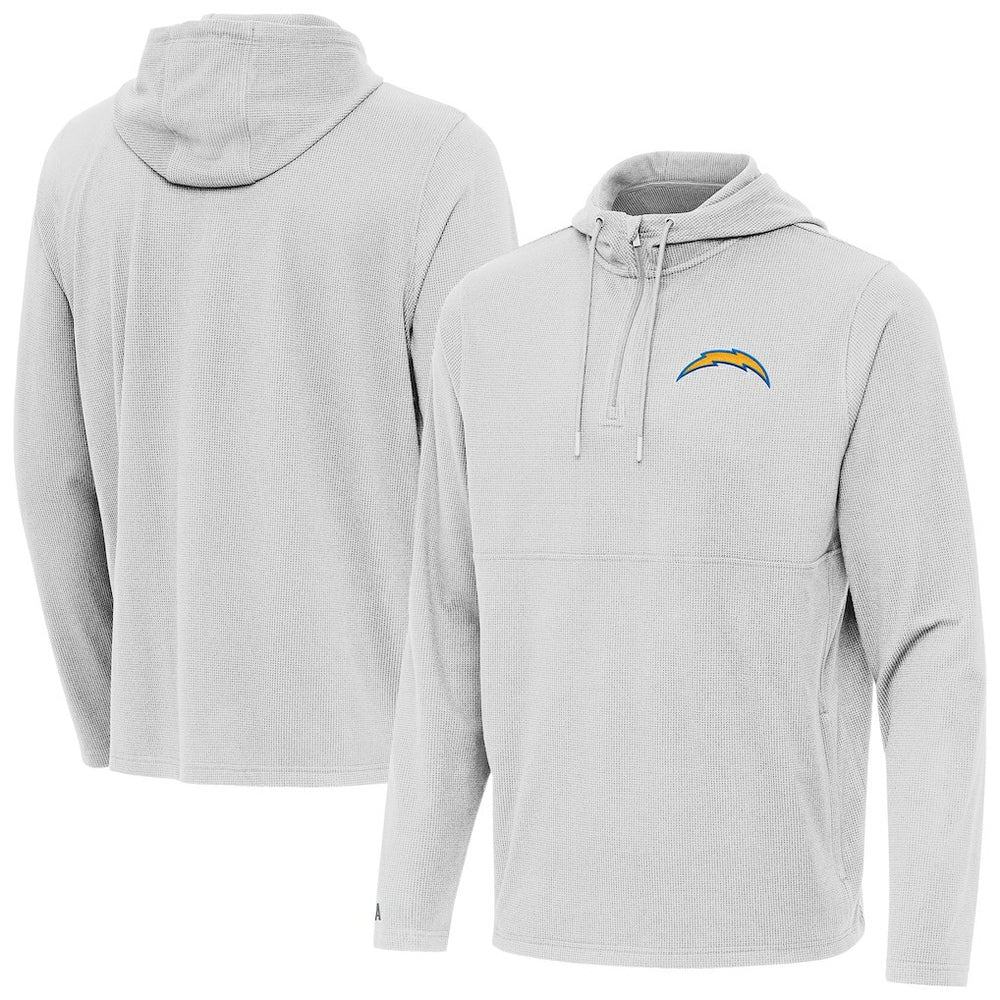 Los Angeles Chargers Antigua Connected Quarter-Zip Pullover Hoodie - Gray - NFL