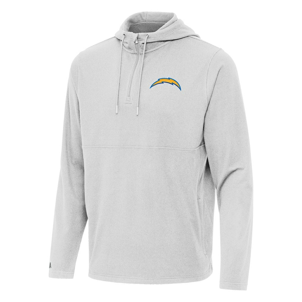 Los Angeles Chargers Antigua Connected Quarter-Zip Pullover Hoodie - Gray - NFL
