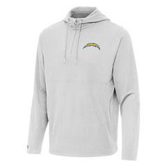 Los Angeles Chargers Antigua Connected Quarter-Zip Pullover Hoodie - Gray - NFL