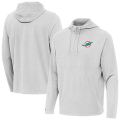 Miami Dolphins Antigua Connected Quarter-Zip Pullover Hoodie - Gray - NFL