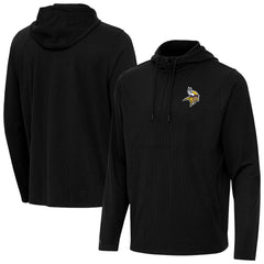 Minnesota Vikings Antigua Connected Quarter-Zip Pullover Hoodie - Black - NFL