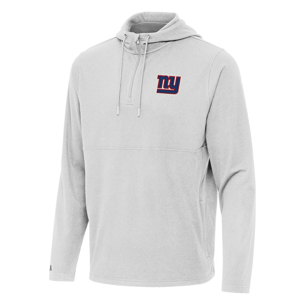 New York Giants Antigua Connected Quarter-Zip Pullover Hoodie - Gray - NFL