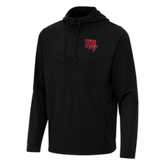 Tampa Bay Buccaneers Antigua Connected Quarter-Zip Pullover Hoodie - Black - NFL