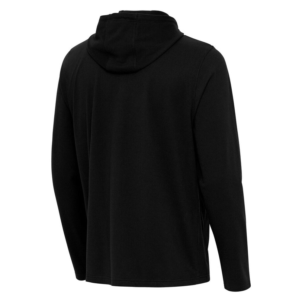 Cleveland Browns Antigua Throwback Connected Quarter-Zip Pullover Hoodie - Black - NFL