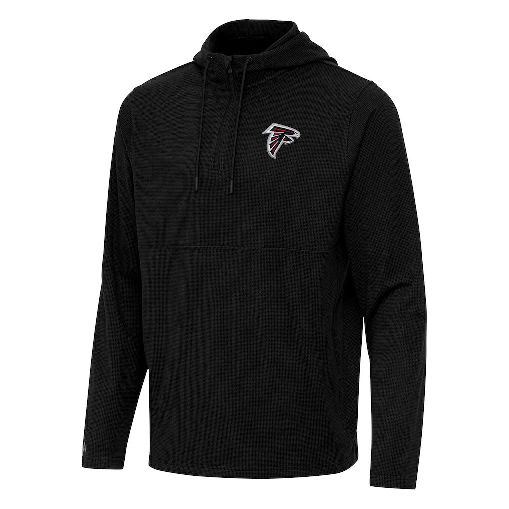 Atlanta Falcons Antigua Connected Quarter-Zip Pullover Hoodie - Black - NFL