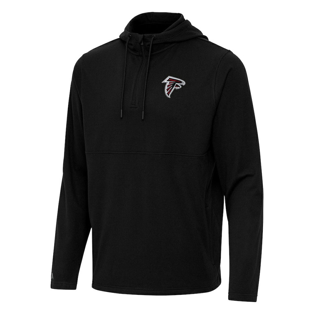 Atlanta Falcons Antigua Connected Quarter-Zip Pullover Hoodie - Black - NFL