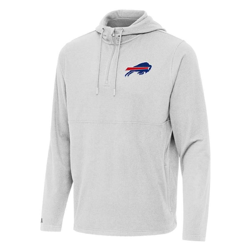 Buffalo Bills Antigua Connected Quarter-Zip Pullover Hoodie - Gray - NFL