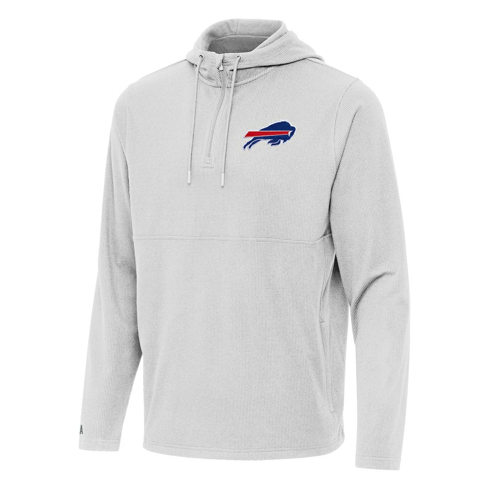 Buffalo Bills Antigua Connected Quarter-Zip Pullover Hoodie - Gray - NFL