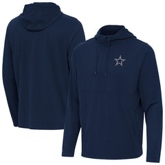 Dallas Cowboys Antigua Connected Quarter-Zip Pullover Hoodie - Navy - NFL