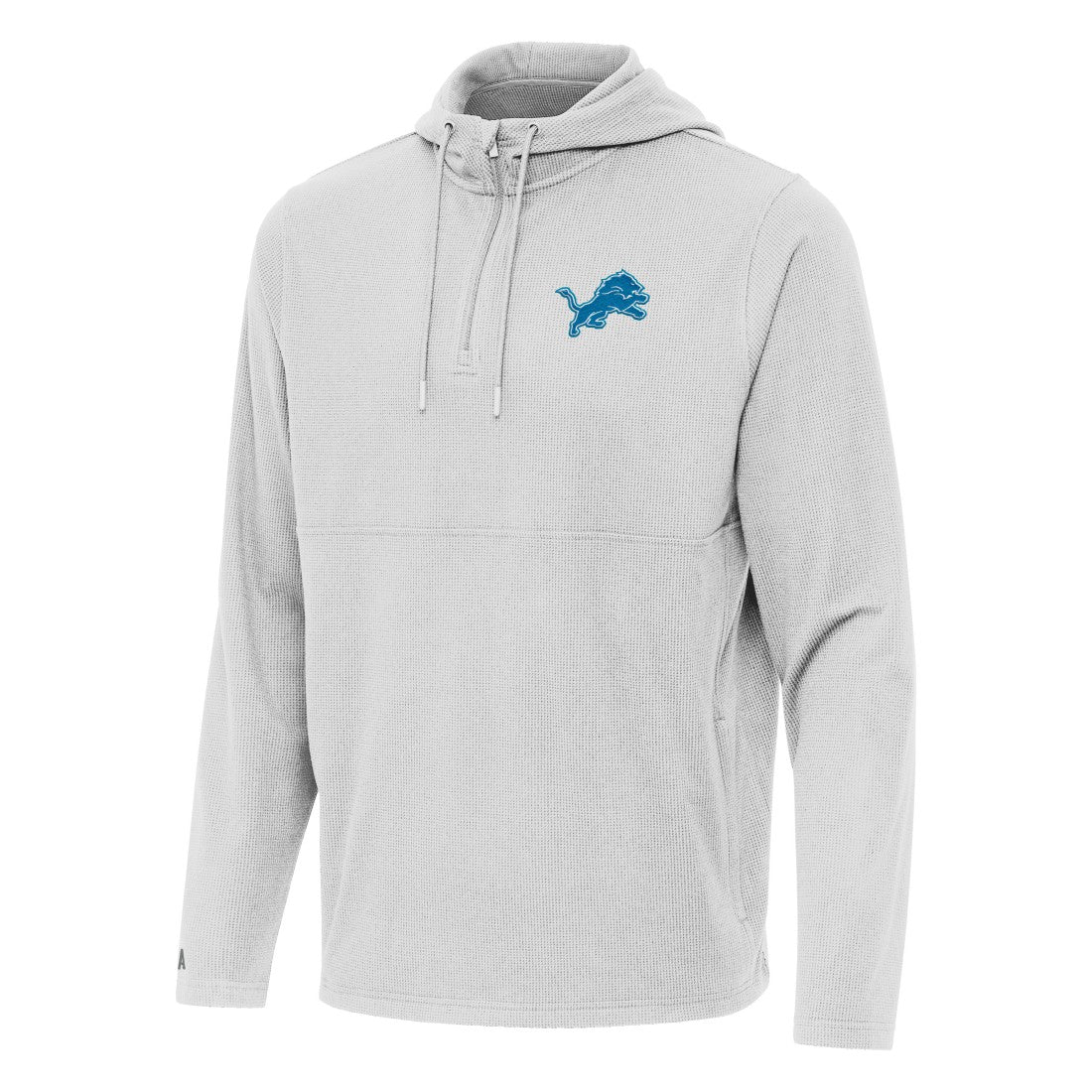 Detroit Lions Antigua Connected Quarter-Zip Pullover Hoodie - Gray - NFL