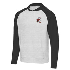 Cleveland Browns Antigua Urgent Pullover Hoodie - Black/Heather Gray - NFL