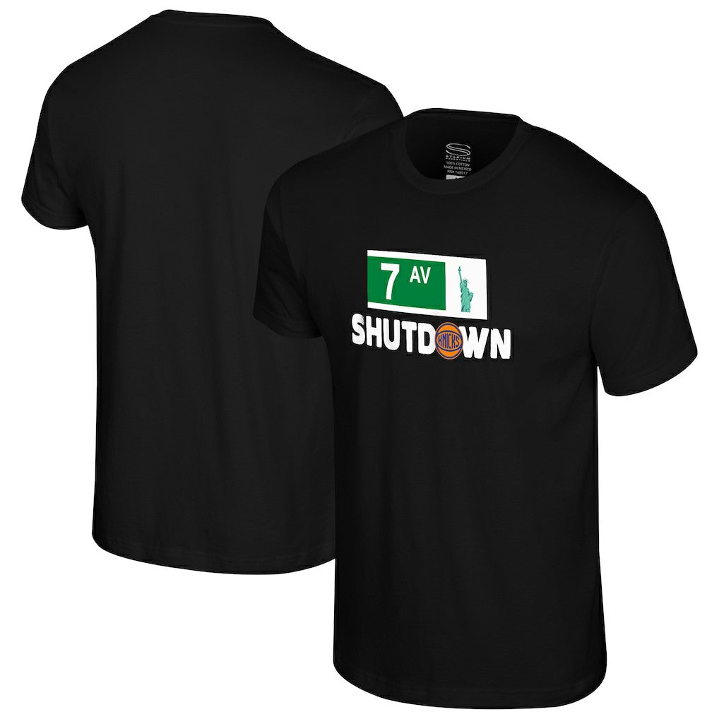 New York Knicks Stadium Essentials 7th Avenue Shutdown T-Shirt Black