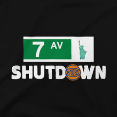 New York Knicks Stadium Essentials 7th Avenue Shutdown T-Shirt Black