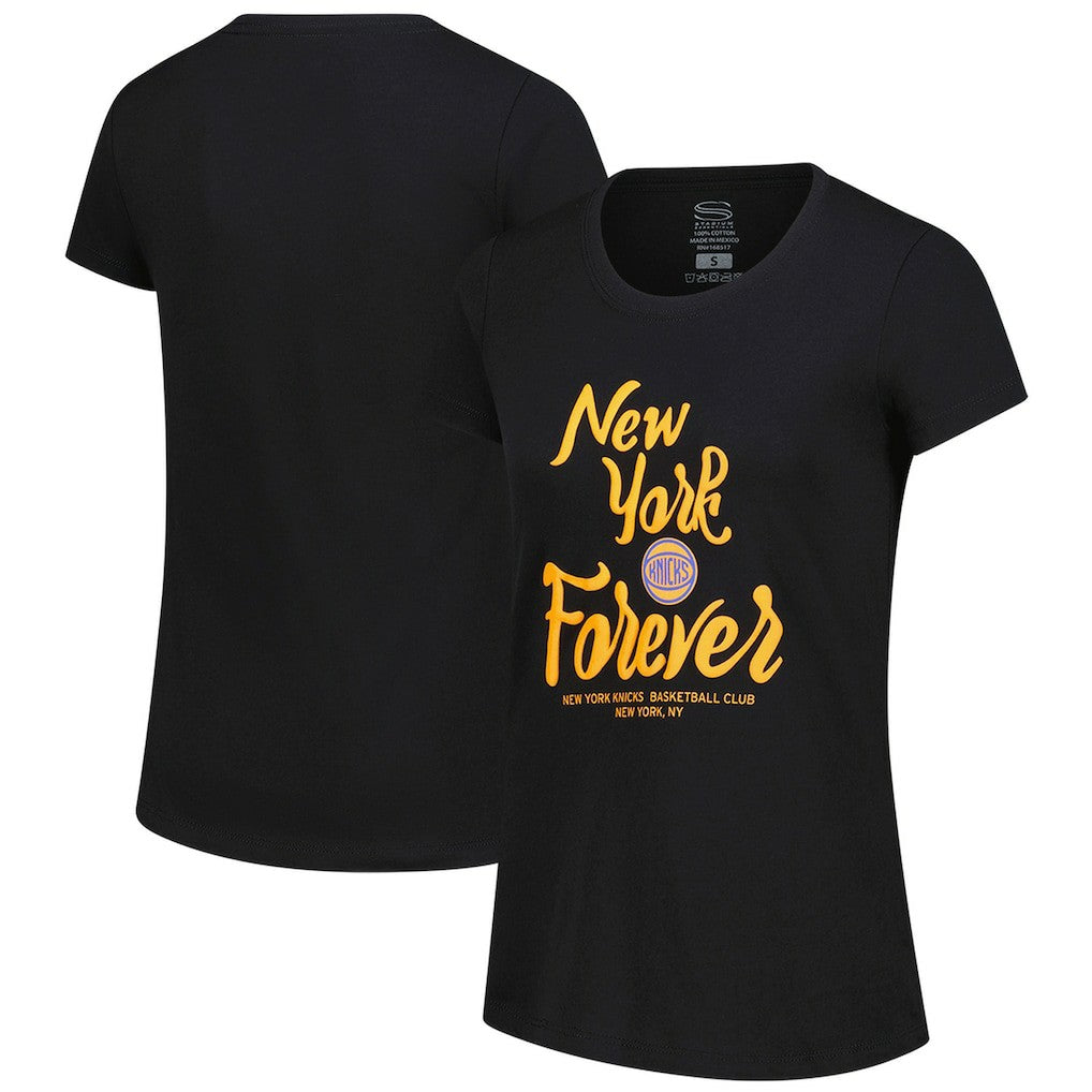 New York Knicks Stadium Essentials Women's Forever NYC T-Shirt Black