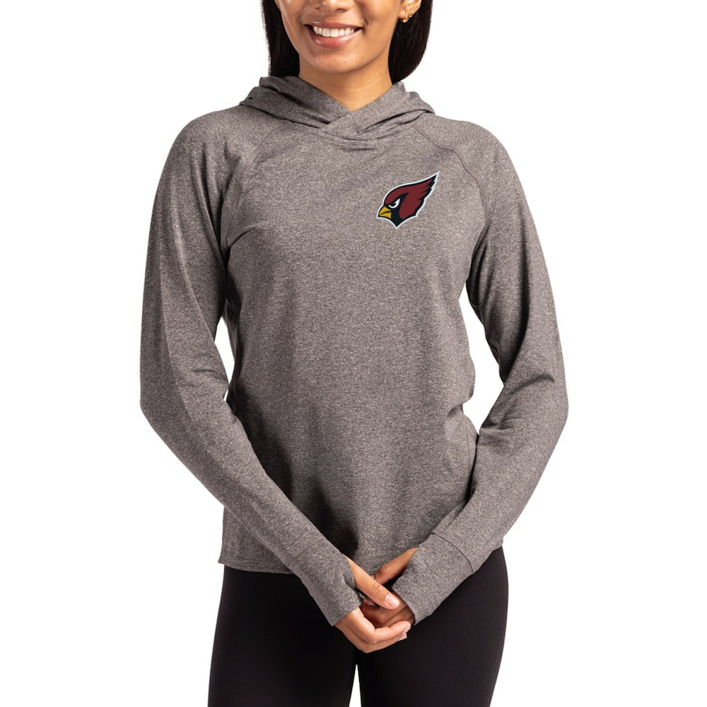 Arizona Cardinals Cutter & Buck Women's Primary Logo Adapt Knit Recycled Raglan Pullover Hoodie - Heather Charcoal - NFL