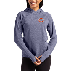 Chicago Bears Cutter & Buck Women's Primary Logo Adapt Knit Recycled Raglan Pullover Hoodie - Heather Navy - NFL