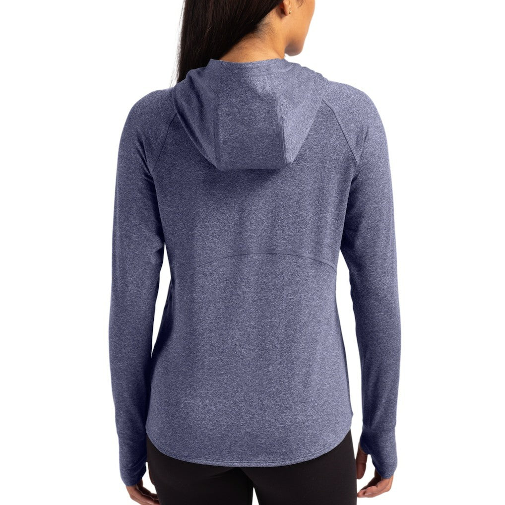 Chicago Bears Cutter & Buck Women's Primary Logo Adapt Knit Recycled Raglan Pullover Hoodie - Heather Navy - NFL