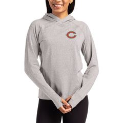 Chicago Bears Cutter & Buck Women's Primary Logo Adapt Knit Recycled Raglan Pullover Hoodie - Heather Gray - NFL