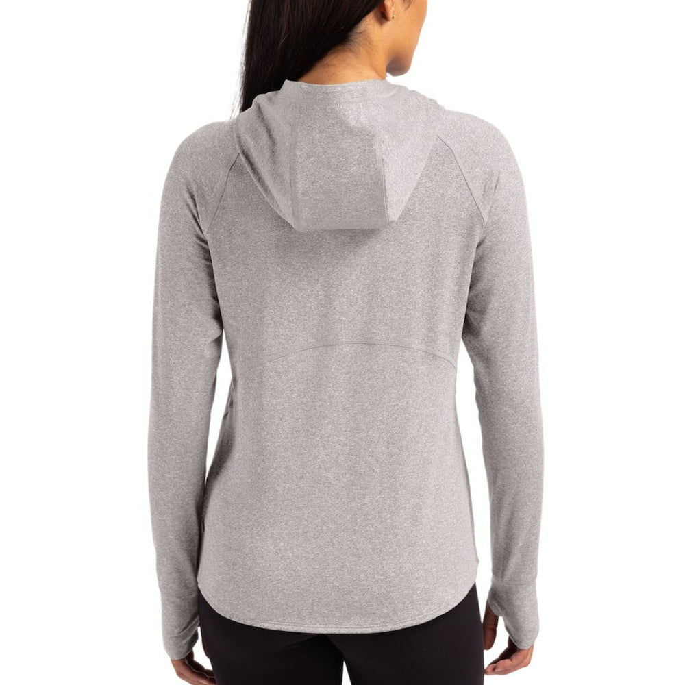 Cleveland Browns Cutter & Buck Women's Primary Logo Adapt Knit Recycled Raglan Pullover Hoodie - Heather Gray - NFL