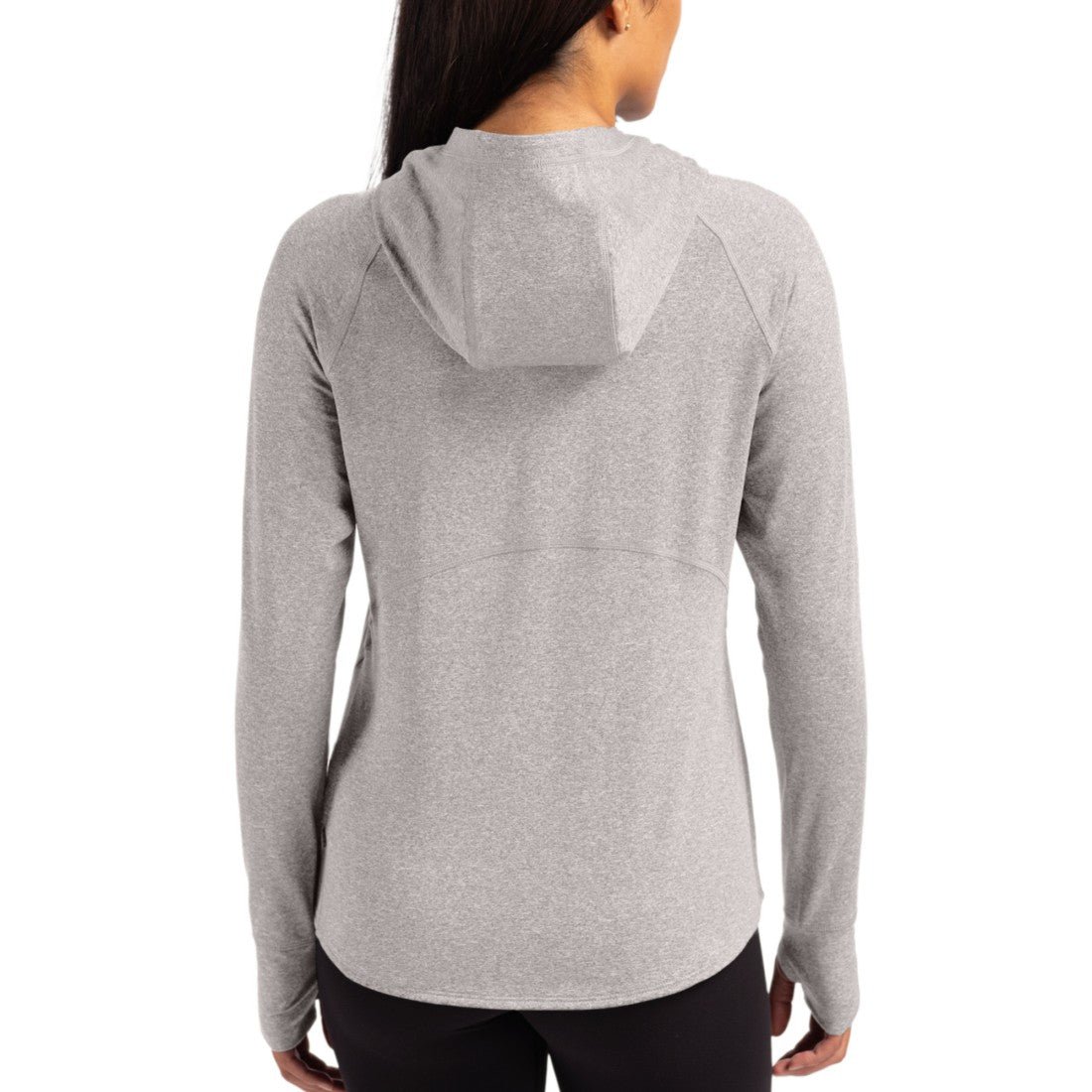 Detroit Lions Cutter & Buck Women's Throwback Logo Adapt Knit Recycled Raglan Pullover Hoodie - Heather Gray - NFL