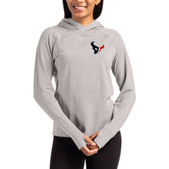 Houston Texans Cutter & Buck Women's Primary Logo Adapt Knit Recycled Raglan Pullover Hoodie - Heather Gray - NFL