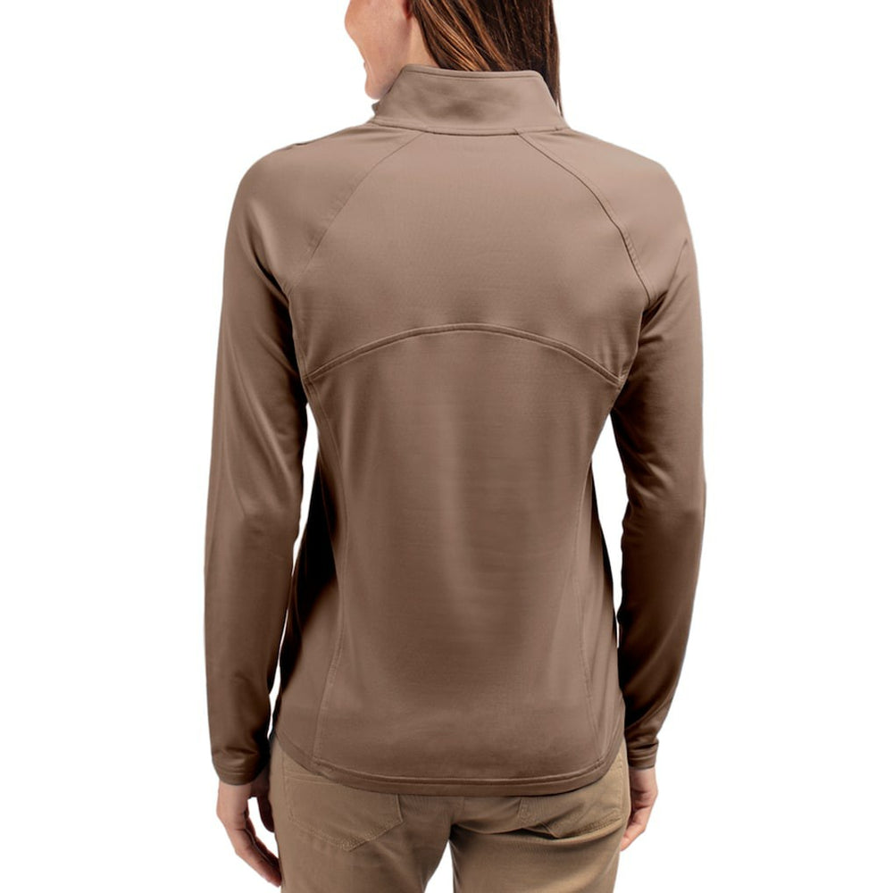 Atlanta Falcons Cutter & Buck Women's Tonal Adapt Eco Knit Stretch Recycled Raglan Half-Zip Pullover - Brown - NFL