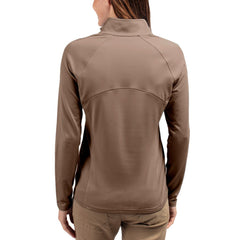 Denver Broncos Cutter & Buck Women's Tonal Adapt Eco Knit Stretch Recycled Raglan Half-Zip Pullover - Brown - NFL