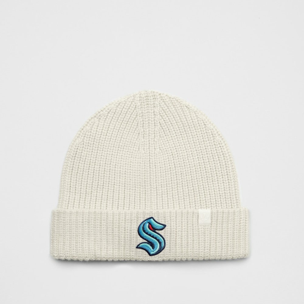 Seattle Kraken lululemon Unisex Close-Fit Wool-Blend Ribbed Beanie - Heathered Bone | NHL Clearance