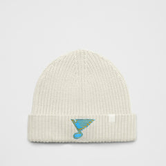 St. Louis Blues lululemon Unisex Close-Fit Wool-Blend Ribbed Beanie - Heathered Bone | NHL Clearance