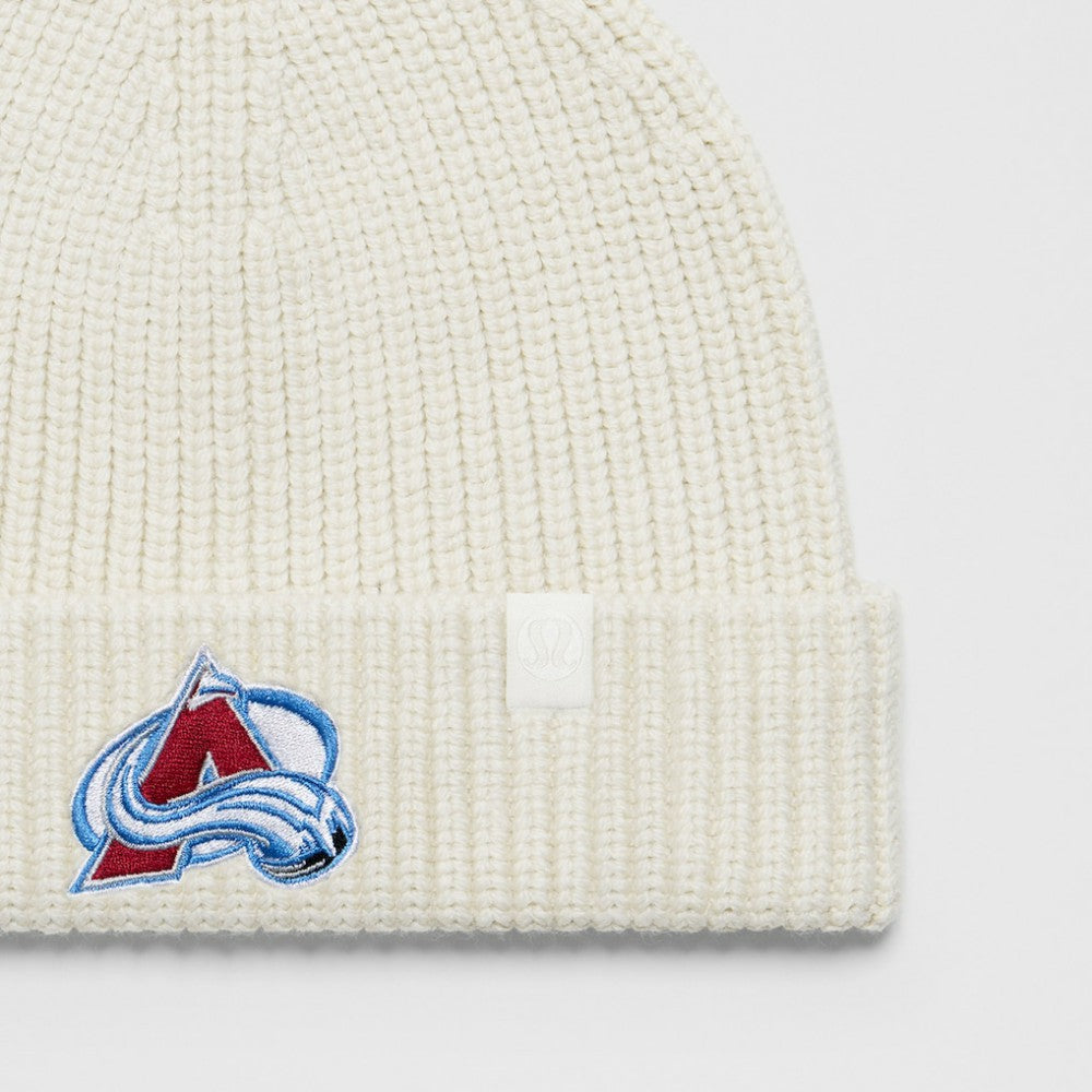 Colorado Avalanche lululemon Unisex Close-Fit Wool-Blend Ribbed Beanie - Heathered Bone | NHL discount