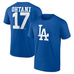 Shohei Ohtani Los Angeles Dodgers Player Name & Number T-Shirt Discount